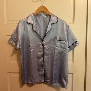 NWOT Contrast Piping Satin PJ Set / Pajama Set